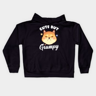 Cute Kitty Is Cute But Grumpy Kitten Upset Pouting Kids Hoodie